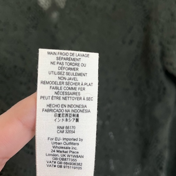 Free People Lace Henley In Green Size Small - Picture 7 of 7